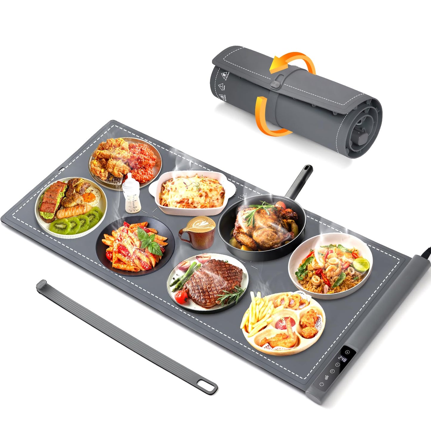 Warming Mat For Food Extra Large- 36"x16" Electric Warming Trays for Buffets Party, Food Warmers For Thanksgiving, Christmas House Warming Gift, Portable Heating Mat with 9 Temp Settings & 6H Timer