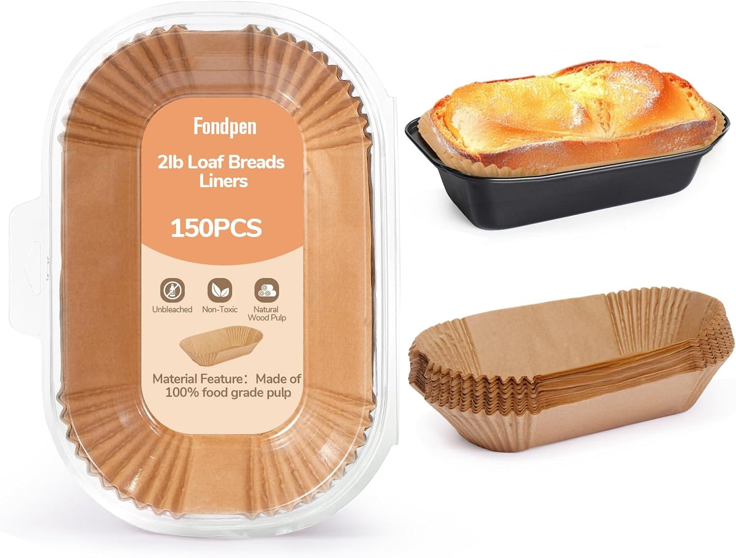 Loaf Pan Liners | 150 Non-Stick Parchment Paper Sheets for 9x5 Loaf Pans - Perfect for Baking