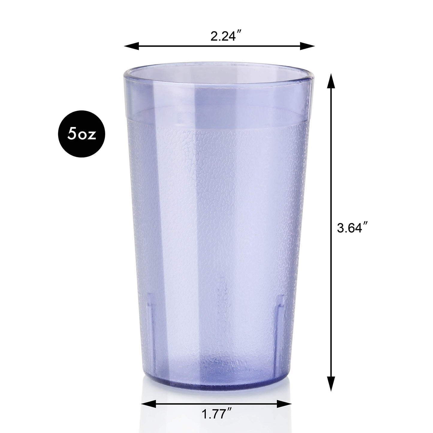 New Star Foodservice Restaurant-Grade Polycarbonate Beverage Tumblers, 5 oz, Blue, Set of 12