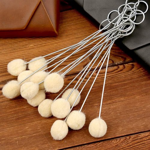 BUTUZE Wool Daubers - 25 Pcs Leather Dye Tool with Metal Handle for DIY Craft Projects