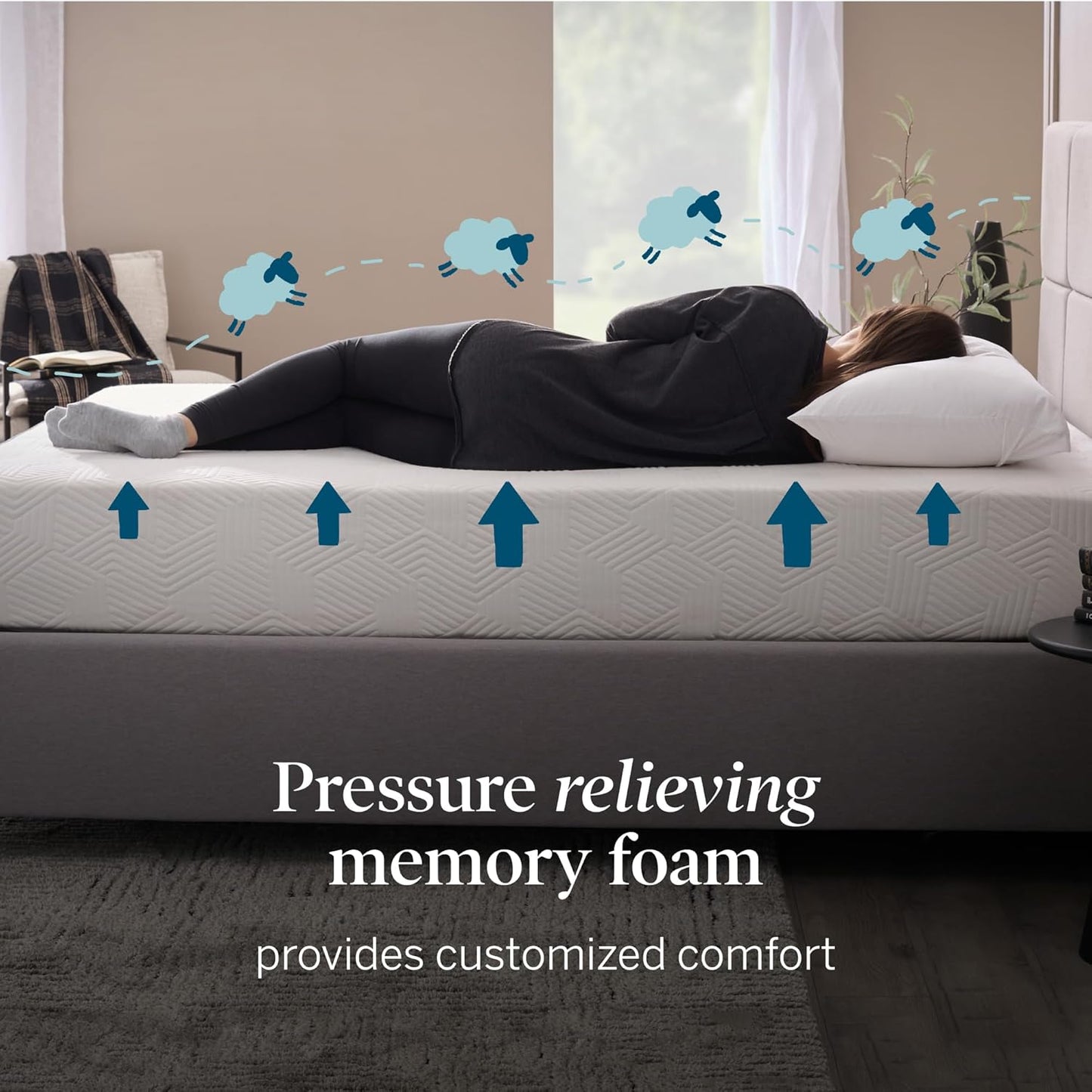 Lucid 14 Inch Memory Foam Mattress - Medium Plush Comfort with Bamboo Charcoal & Cooling Gel - Queen Size