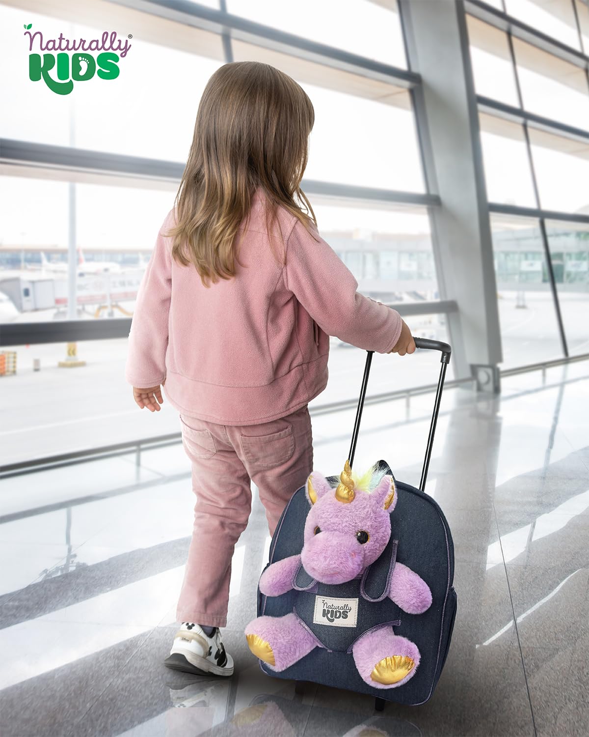Toddler Luggage for Girls w Unicorn Toys, Kids Rolling Backpack for Girls, Toddler Suitcase, Gifts for 3 4 5 6 Year Old