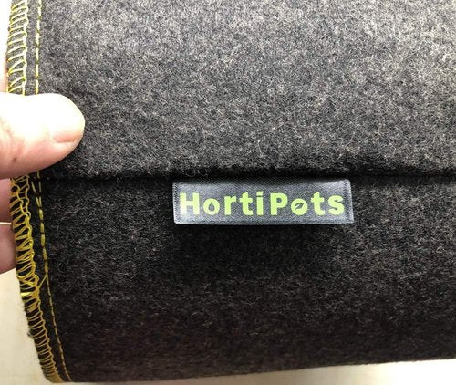 HORTIPOTS Fabric Pots - 1 Gallon Air Pruning Grow Bags - Durable Black & Gray (Pack of 6)