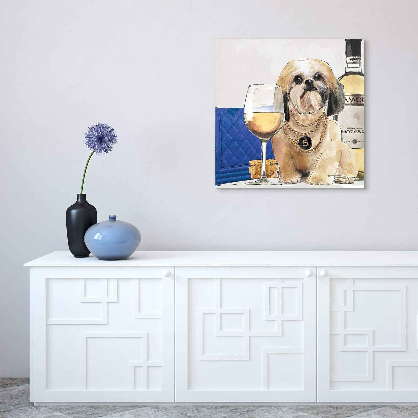 Empire Art Direct Frameless Free Floating Print Tempered Glass Panel Graphic Pet Wall Art Ready to Hang, 20" x 20", Wine Me