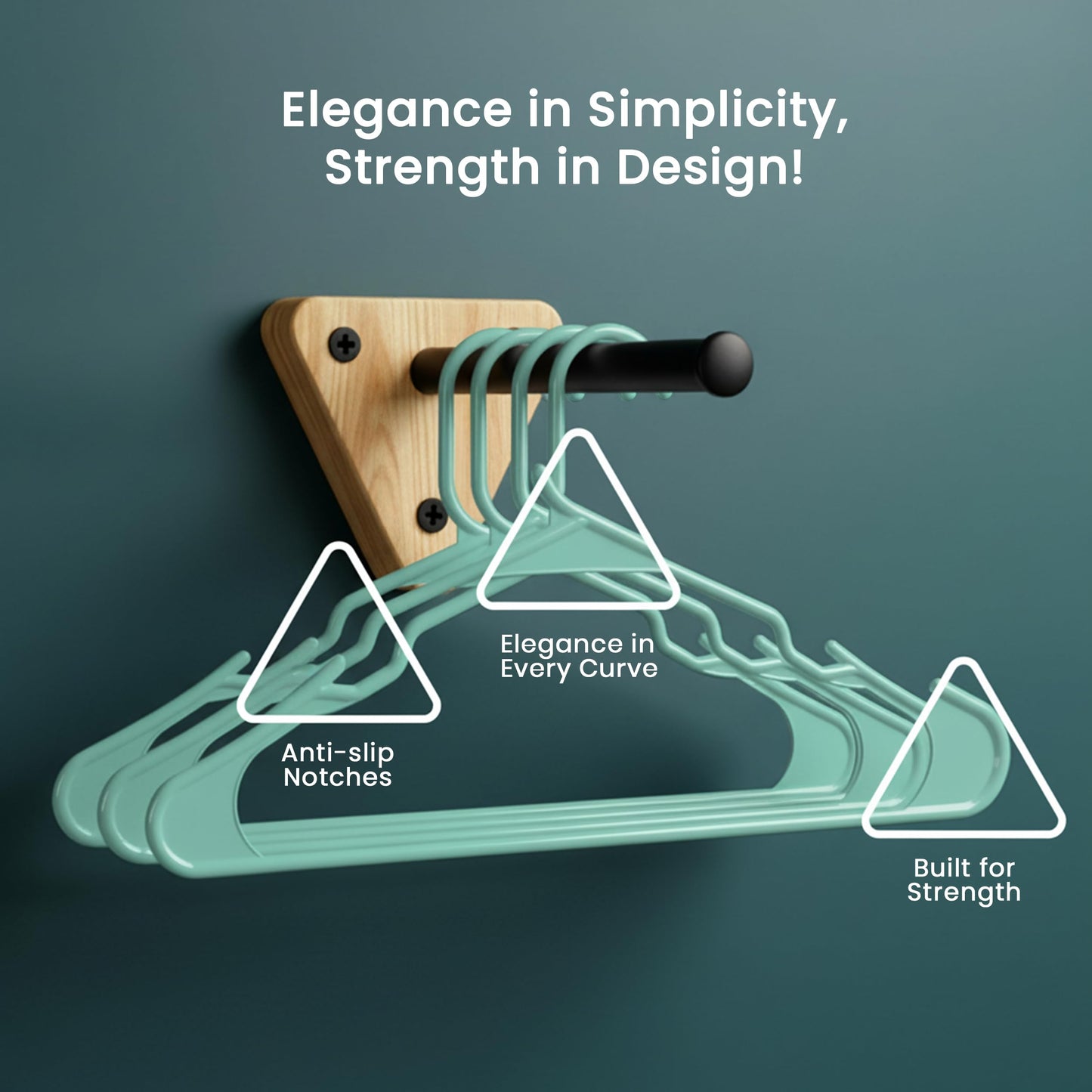 Utopia Home Plastic Hangers 30 Pack - Perfect Space Saving Clothes Hanger - Durable and Strong - Perfect Closet Organizers with Shoulder Grooves (Aqua)