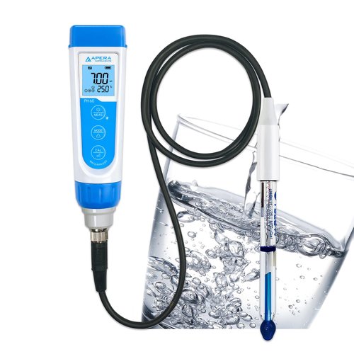 Apera Instruments PH60-PW Handheld pH Meter Tester Kit with LabSen 805 ATC pH Electrode for Lab-Grade pH Measurement in Pure Water and Water Solutions with Low Ionic Strength