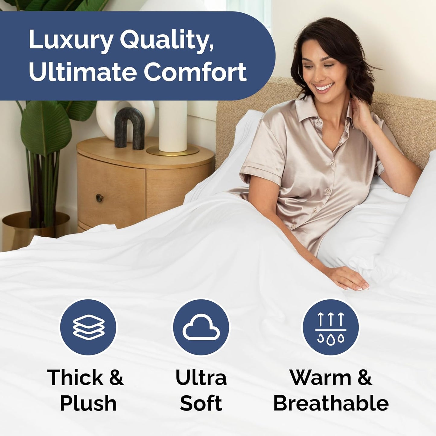Skiennix Extra Thick Twin Size 3-Piece Sheet Set | Luxury Hotel Quality, Ultra-Soft & Wrinkle-Free - White