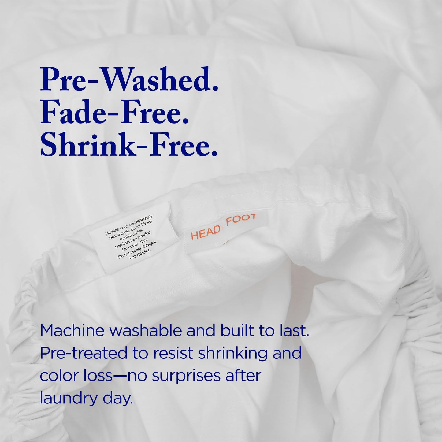 bluebobbin 4 Piece Sheet Set 100% Long-Staple Cotton Twin Sheet Set Luxurious Sateen, Soft Breathable and Durable All Season Hotel Luxury 16-Inch Deep Pockets with Envelope Pillowcases – White