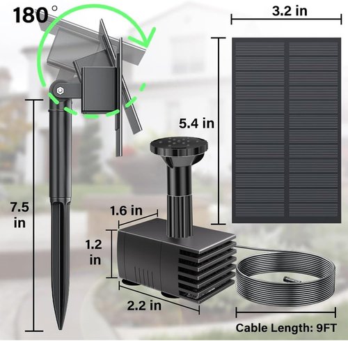 Biling Solar Water Pump - Upgraded Solar Fountain Kit for Bird Baths & Gardens | Outdoor Use