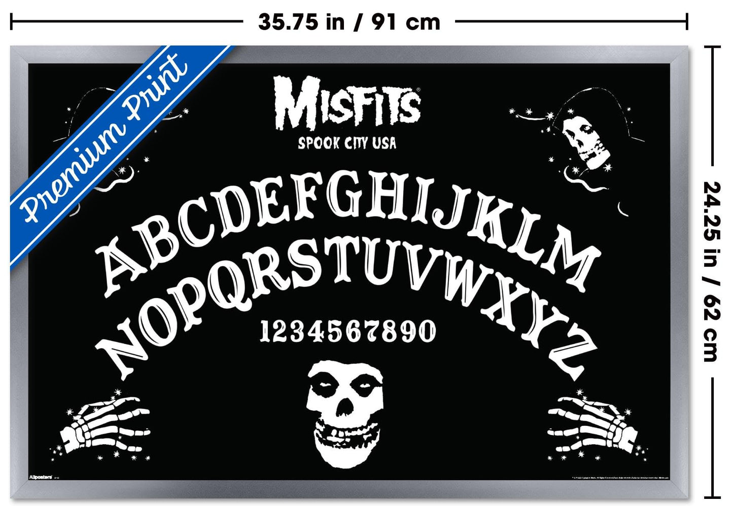 Misfits - Ouija Wall Poster, 34L" x 22.4W", Silver Framed Version