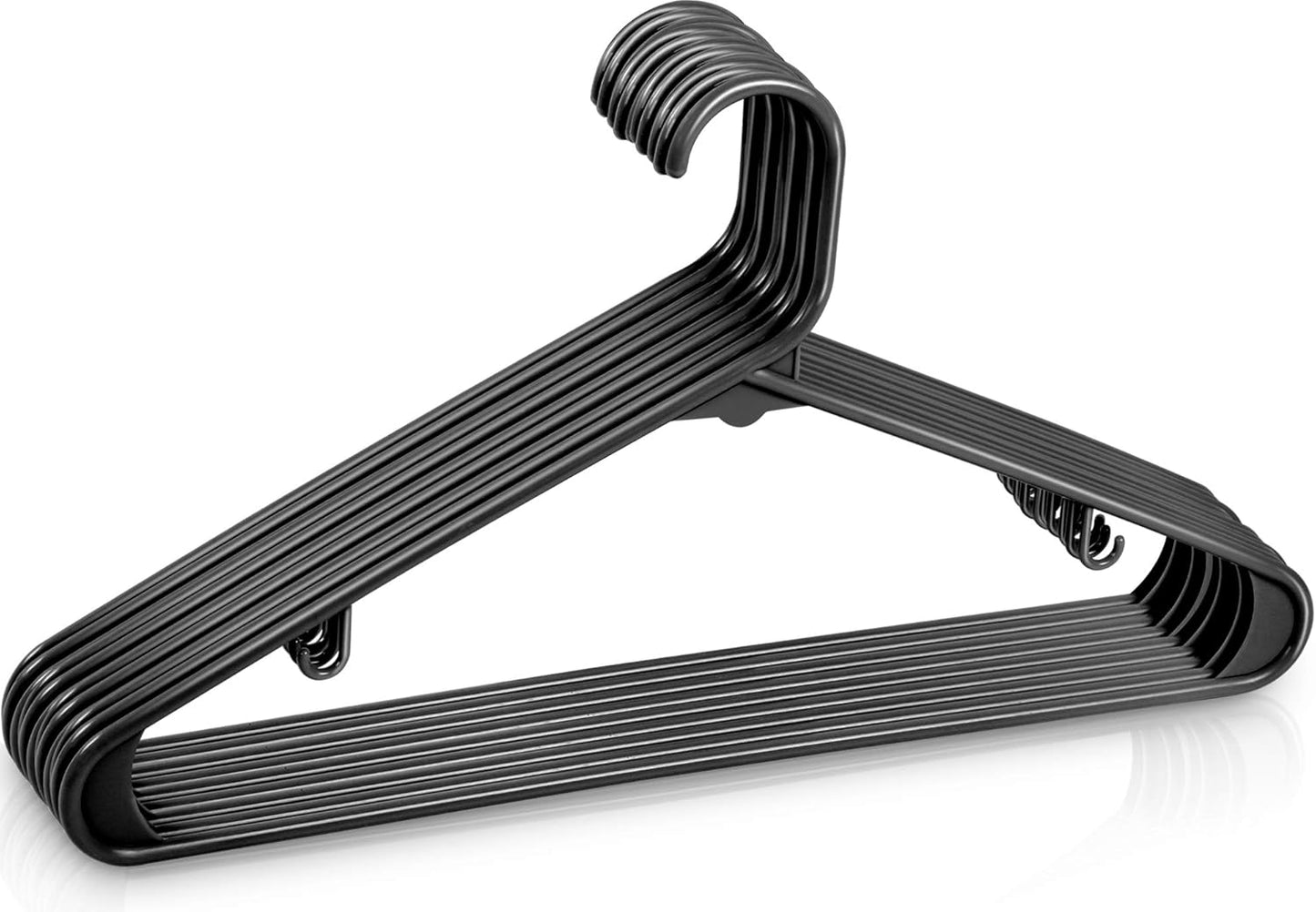 Utopia Home Plastic Hangers - Durable Space-Saving Clothes Organizer - 20 Pack for Shirts, Pants & Coats (Black)