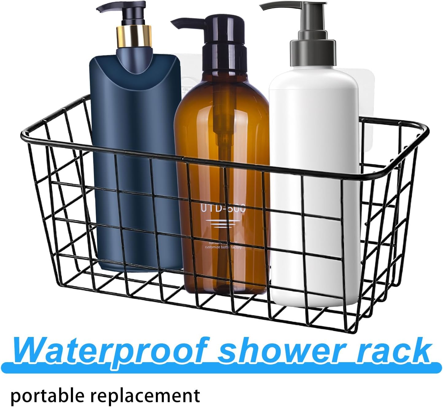 Lasuroa 14-Piece Shower Caddy Adhesive Replacement - Waterproof No-Drill Wall Mount Hooks for Bathroom & Kitchen