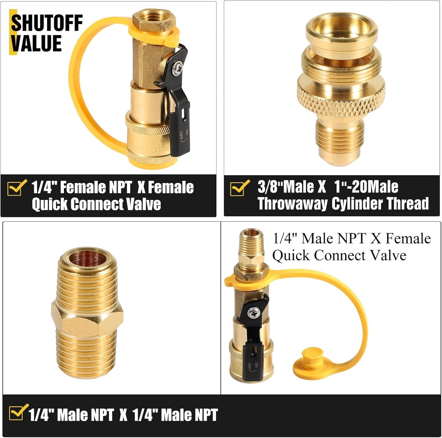 NQN 24FT Quick Connect Propane Hose - Safety Shutoff Valve for RV & Gas Grill | 1/4" Quick Disconnect