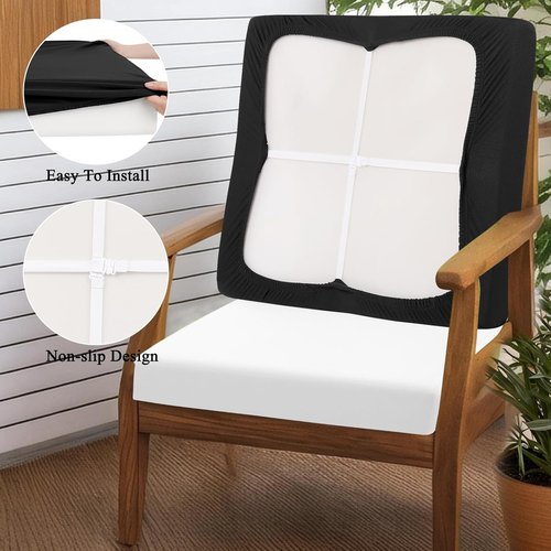 HEBE Patio Cushion Covers Set - 12 Waterproof & Washable Slipcovers for Outdoor Furniture