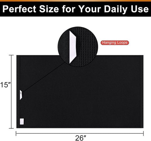 Homaxy 100% Cotton Waffle Weave Kitchen Towels - Soft, Absorbent 4-Pack | Quick-Dry 16 x 26 Inches - Black