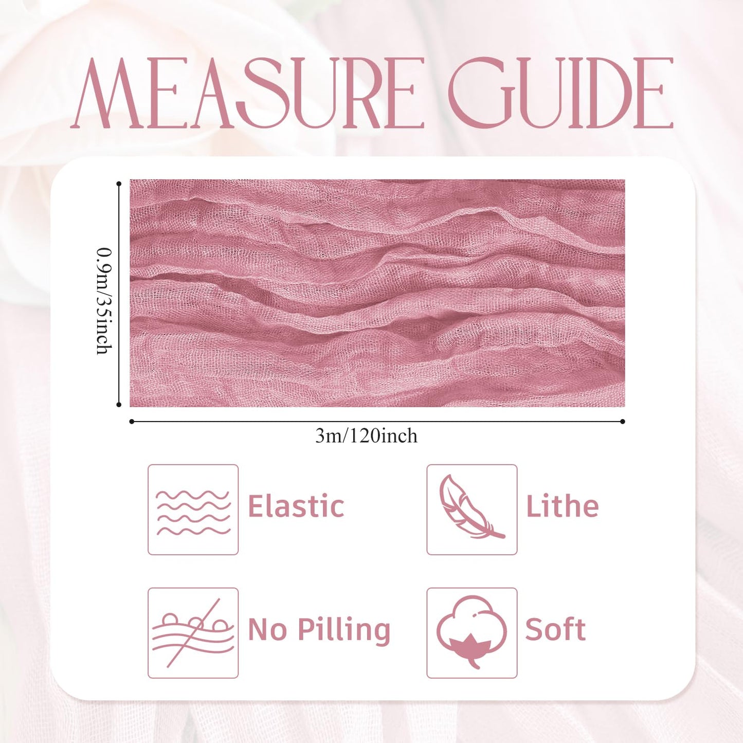 Wokceer Cheesecloth Table Runner 6Pack 10FT Pink Boho Gauze Cheese Cloth Table Runner for Party Long Rustic Sheer Table Runners for Baby Bridal Shower Wedding Easter Table Decor