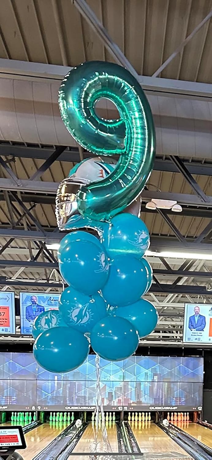 Blue-Green Number 9 Balloon by [Brand Name] - 40 Inch Decorative Balloon for Birthdays, Weddings & Graduations