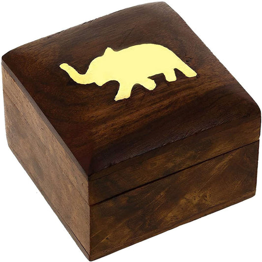 Hand-Carved Wooden Jewelry Box from India | Unique Artisan Keepsake Storage