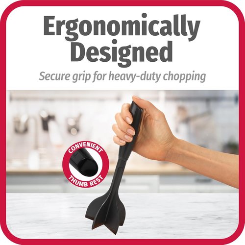 GoodCook Ground Meat Choppers - Heat-Resistant Nylon 5-Blade Set of 2 for Beef & Turkey - Black
