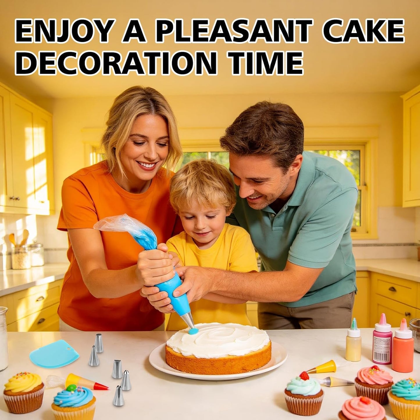 Regine Switzerland Piping Bags and Tips Set - 245-Piece Cake Decorating Kit | 12-Inch Disposable Pastry Bags & Reusable Icing Tools for Cupcake and Cookie Decorating