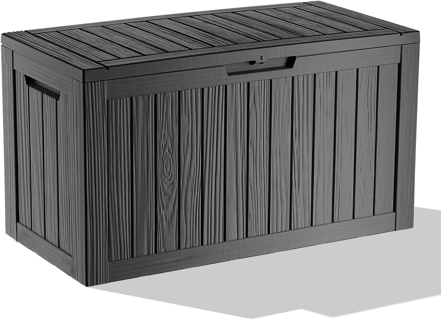 Regine Switzerland 86 Gallon Outdoor Deck Box - Lockable Waterproof Storage for Garden Tools & Cushions | Black