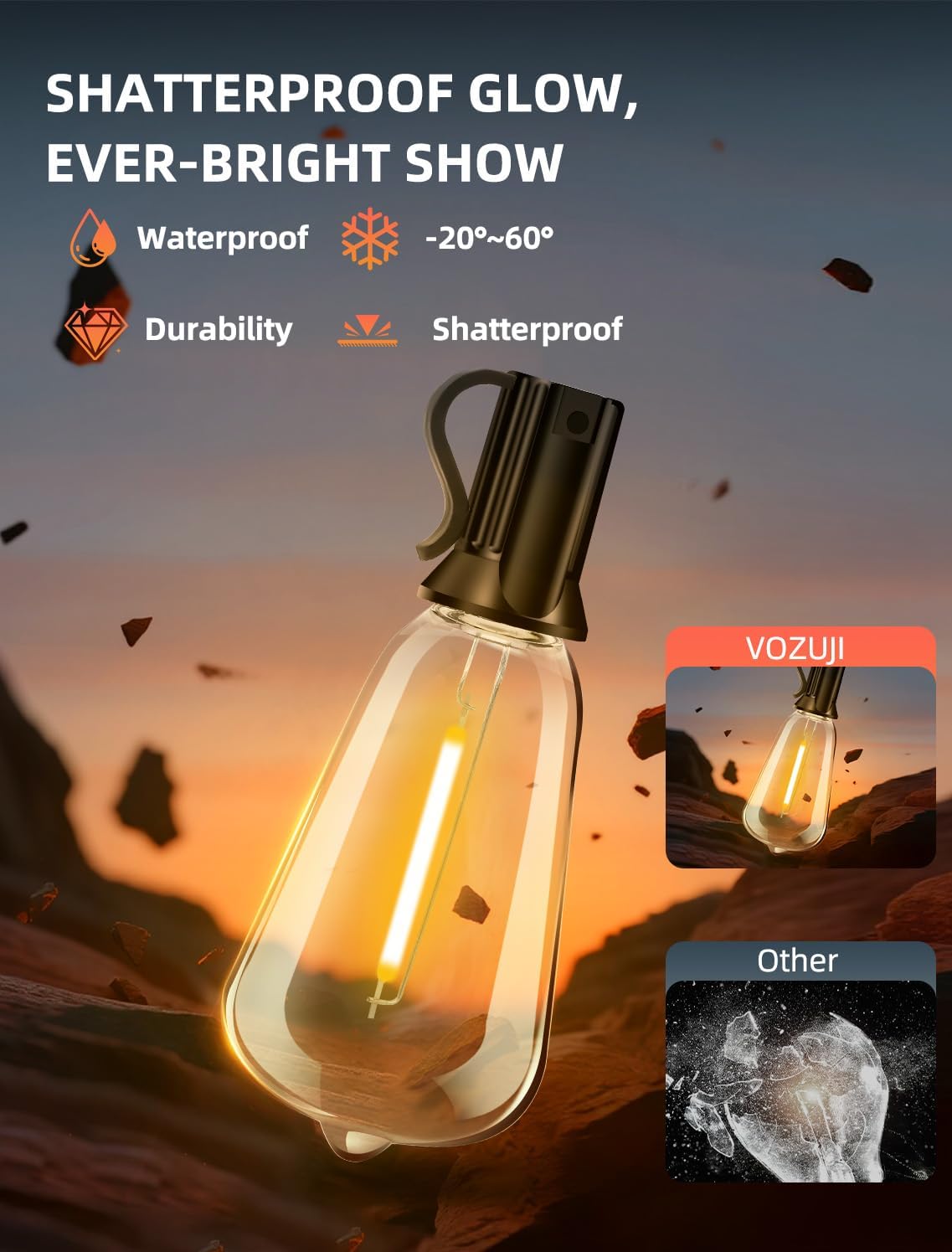 Skiennix Outdoor Patio String Lights - 100Ft Waterproof Remote Dimmable ST38 Bulbs | Perfect for Backyard Parties