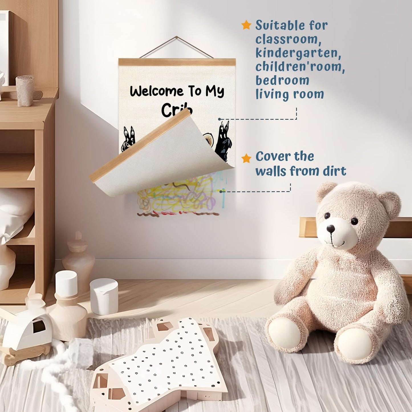 ZTGDA Raccoon Wall Art - Funny Welcome to My Crib Poster for Man Cave, Nursery, or Bedroom Decor