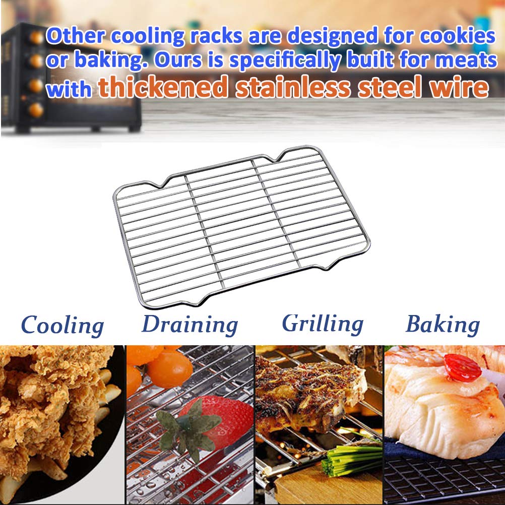 Turbokey Oven Roasting Rack 11 x 15.4 inch Rectangle Baking Cooling Steaming Grilling Rack with 4 Legs Stainless Steel Rack,Perfect To Cool and Bake(11"X15.4",39X28cm)