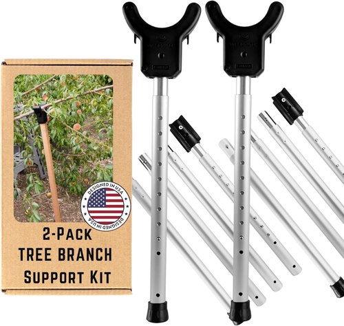 Adjustable Aluminum Tree Support Pole - Prevents Branch Breakage, Holds Up to 100 lbs, 16”-74” (2-Pack)
