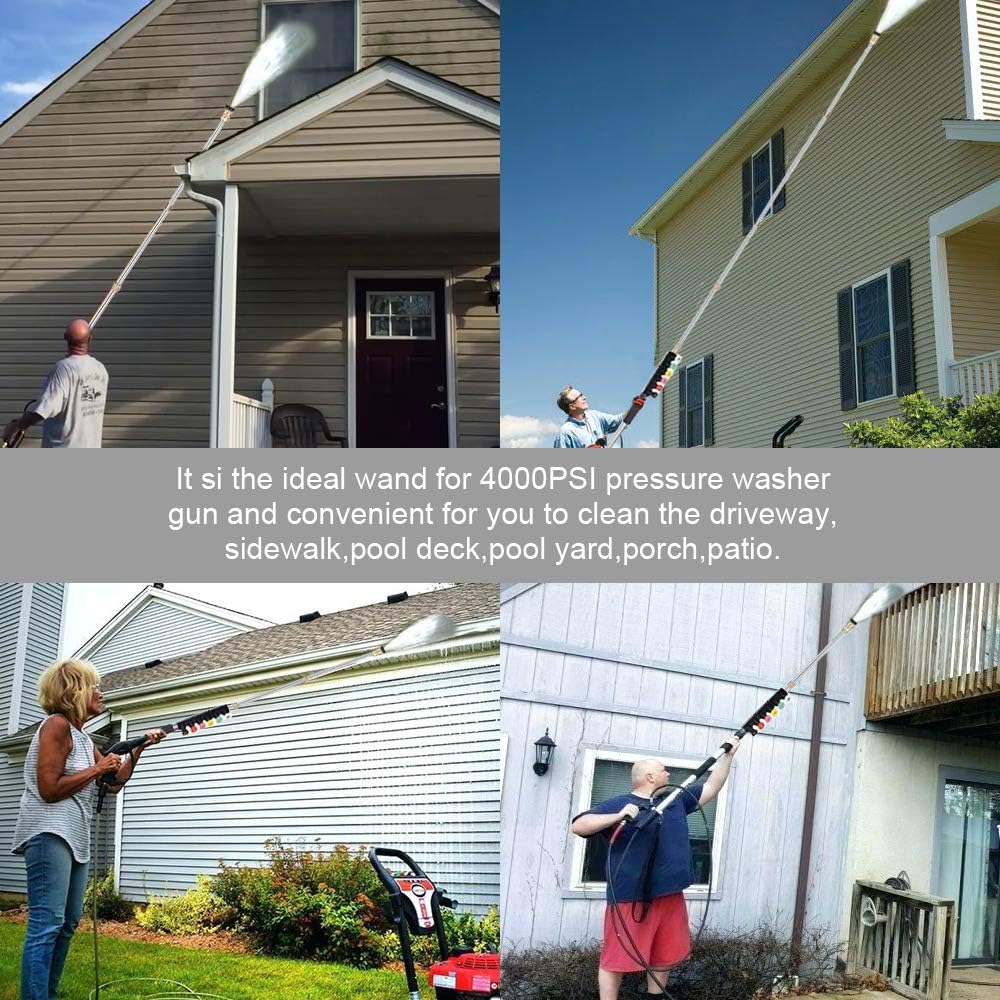 Selkie 120-Inch Stainless Steel Pressure Washer Extension Wand - Durable Lance with Spray Nozzle Tips & Quick Connect