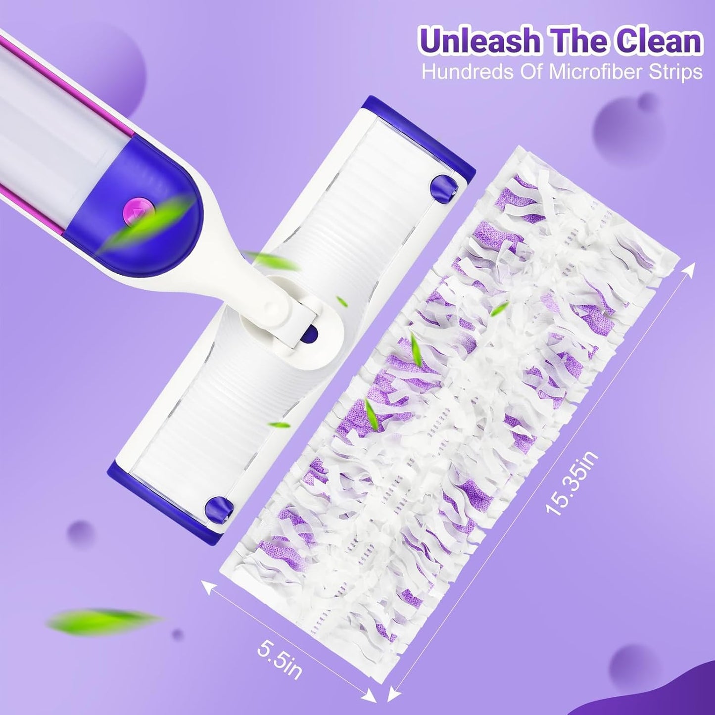 Pure Realm Disposable Power Mop Refills - 32 Count Unscented Multi-Surface Cleaning Pads