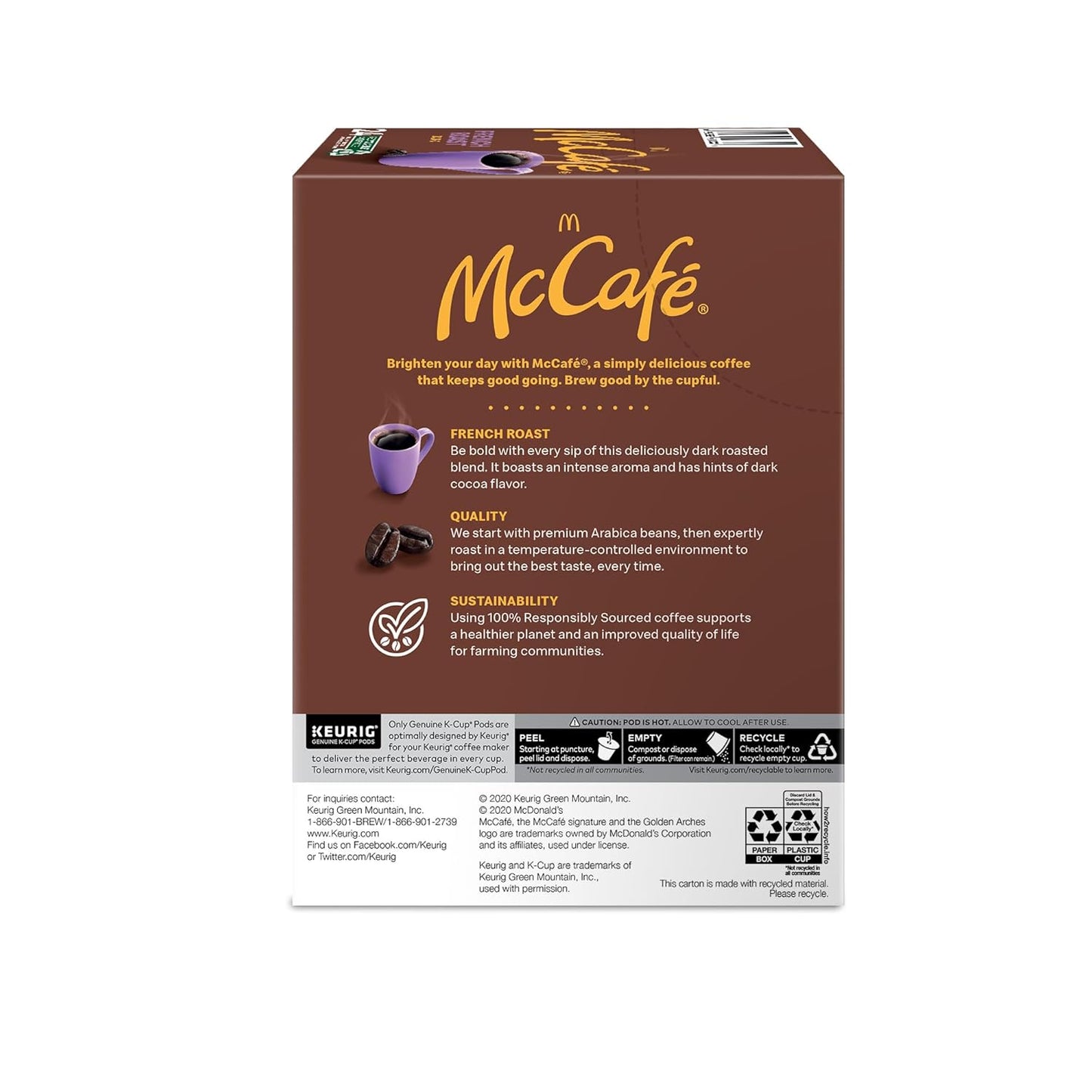 McCafe French Roast Coffee K-Cup Pods - Dark Roast, Single Serve, 96 Count (4 Packs of 24)