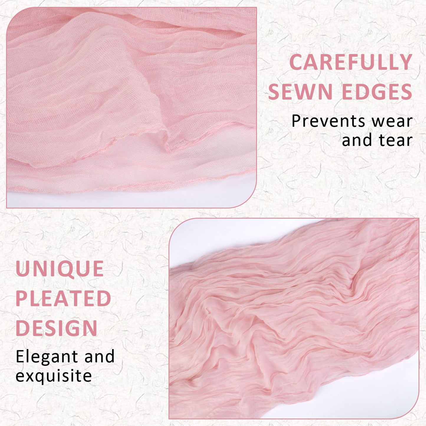 Dusty Pink Cheesecloth Table Runner, 10 FT Boho Rustic Cheese Cloth Gauze, 35x120 Inches Centerpieces Decor for Wedding Spring Easter Baby Bridal Shower Party Decoration, 1 Pack
