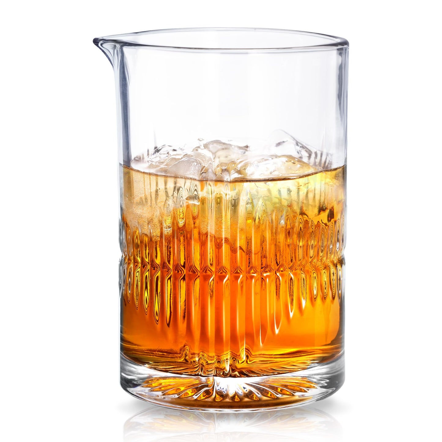 KITESSENSU Premium Cocktail Mixing Glass 23oz - Crystal Cocktail Mixer Bar Accessories to Mix & Stir - Heavy Duty Mixing Pitcher with Weighted Bottom - Classic Bar Tools Bartender Accessories