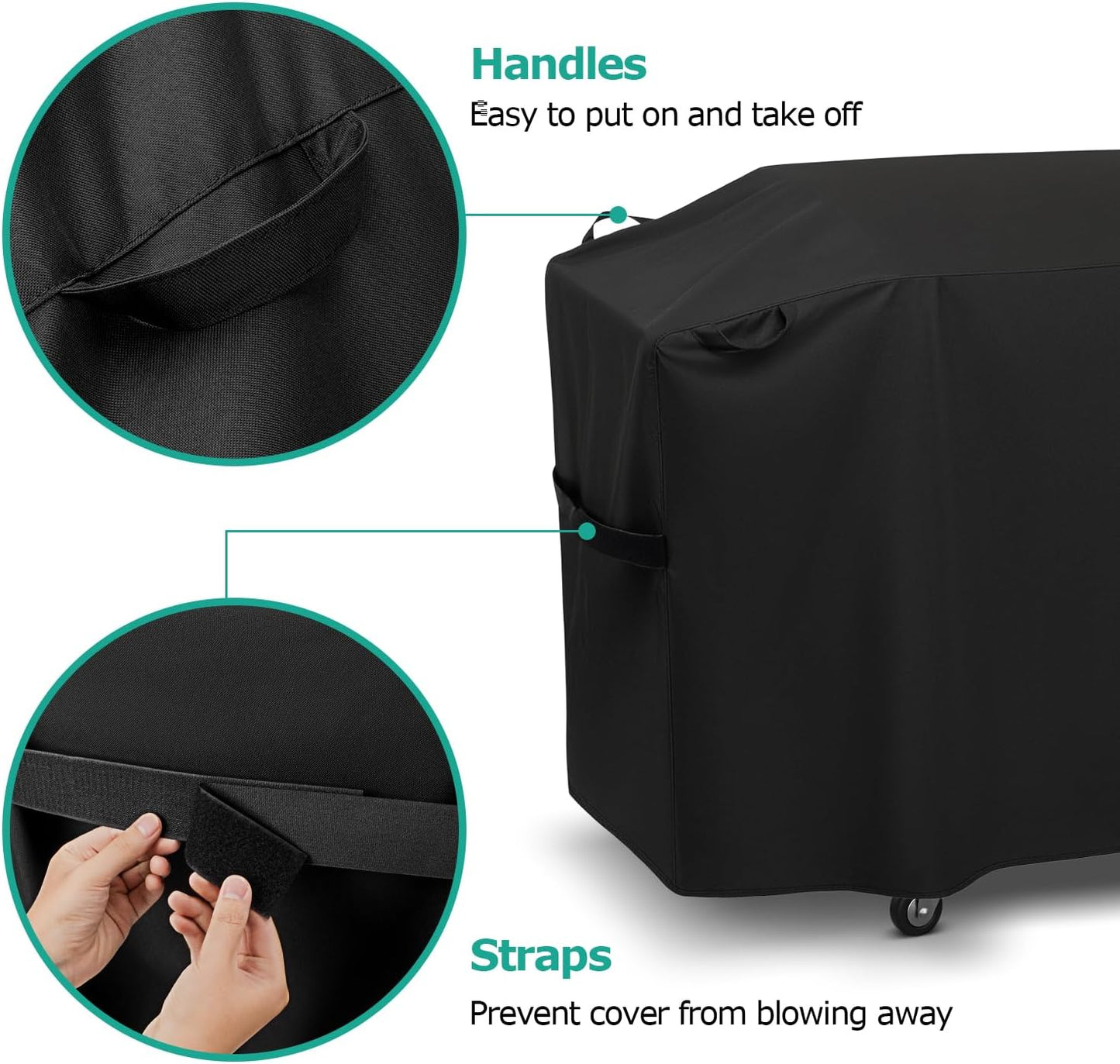 SunPatio Griddle Cover - Heavy Duty Waterproof Protection for Blackstone 28" Pro Series | 60 Inch Black