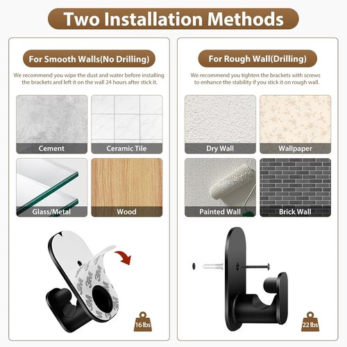 HOTOZON No-Drill Curtain Rods - Adjustable 32 to 86 Inches | Renter-Friendly Black Drapery Rods