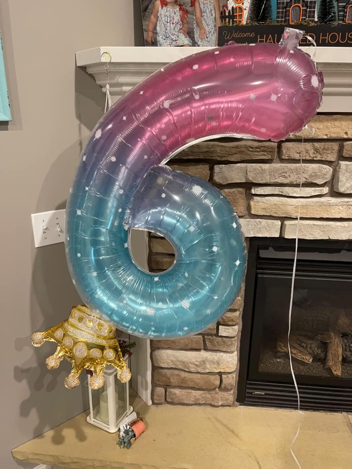 Skiennix 40-Inch Number 7 Balloon - Vibrant Pink, Purple & Blue Birthday Decorations for All Ages