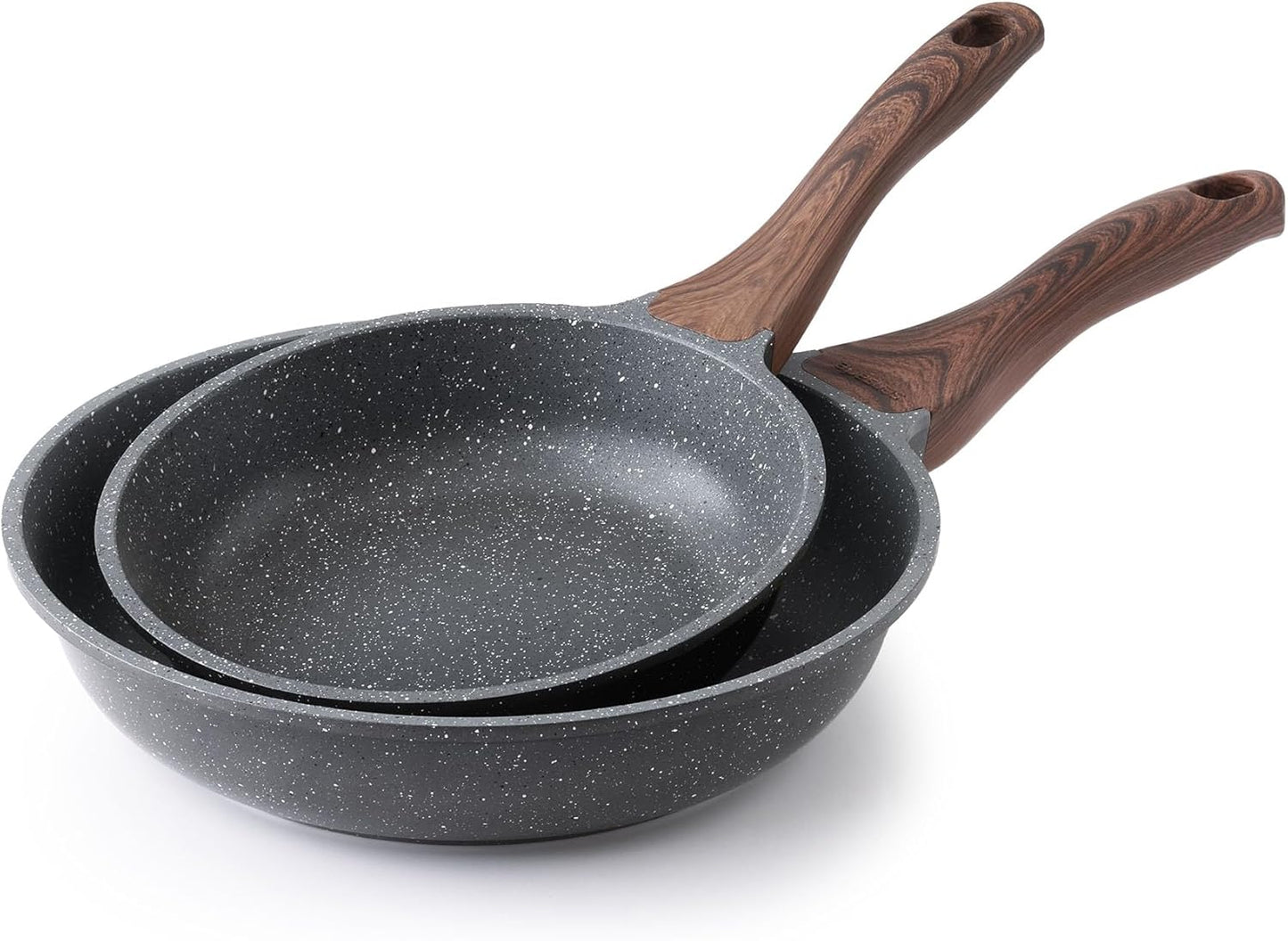 SENSARTE Nonstick Frying Pan Set - Swiss Granite Coating Omelette Pans | Healthy Cookware (8 & 10 Inch)