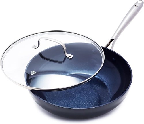 Blue Diamond Cookware 11-Inch Hard Anodized Ceramic Nonstick Frying Pan - PFAS-Free, Dishwasher & Oven Safe, Grey