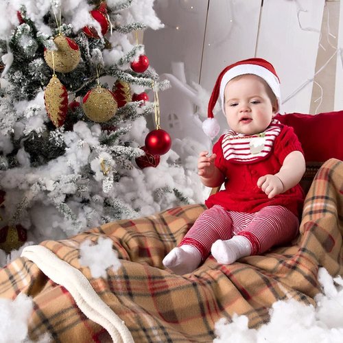 CFOFT Fake Snow - Soft Cotton Snow Fluff for Christmas Village & Nativity Decorations | 17.6 OZ