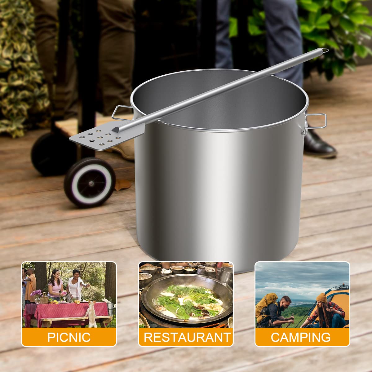 42" Stainless Stiring Paddle Mash Spatula Mixing Paddle Perfect for Cooking, Crawfish and Brewing, Grill, Seafood Boils, Durable 42-in Stainless Steel Stir Paddle Mixer Wide Huge Spatula Paddle