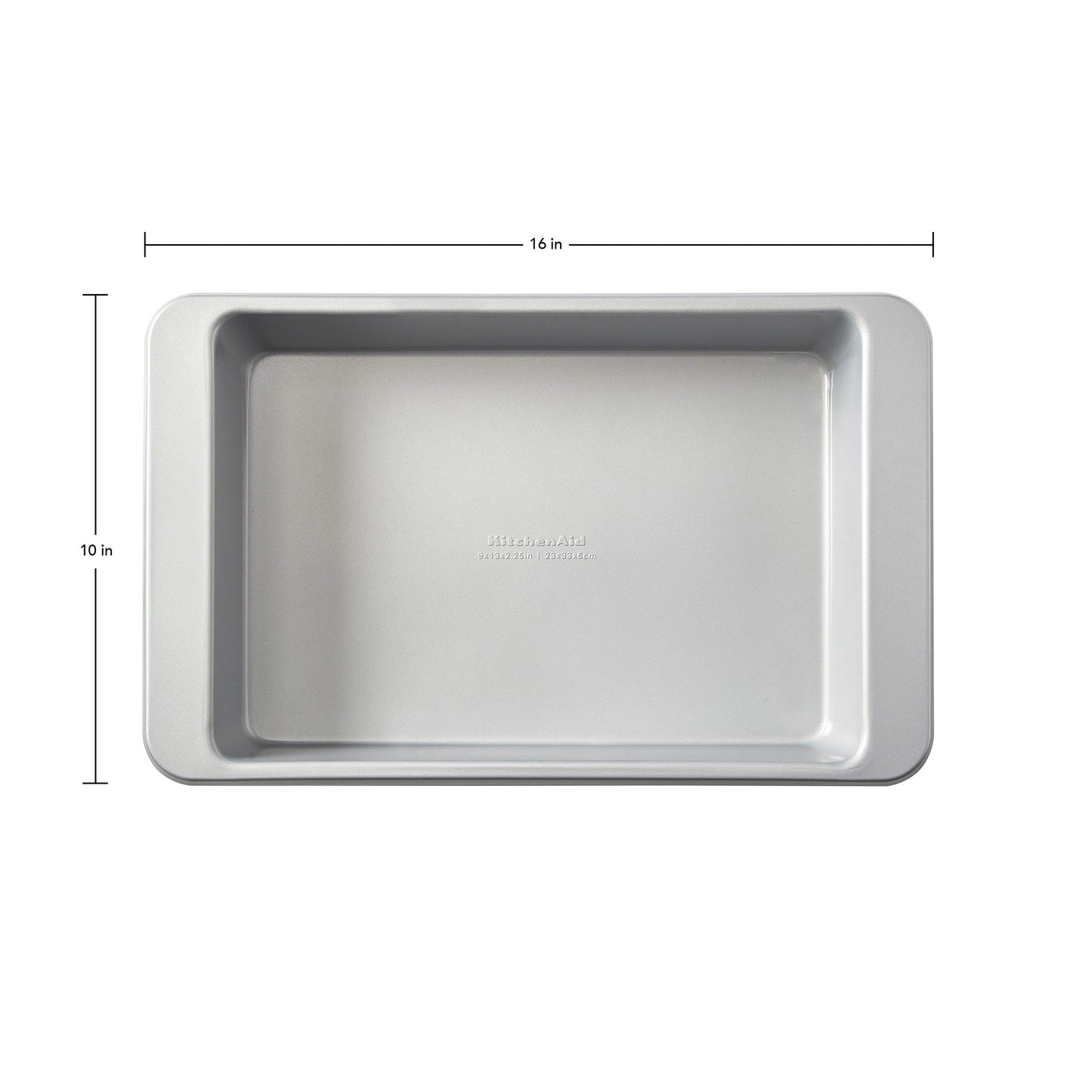 KitchenAid Nonstick Swiss Engineered Aluminized Steel Cake Pan, Dishwasher Safe, Silver, 9 x 13 Inch