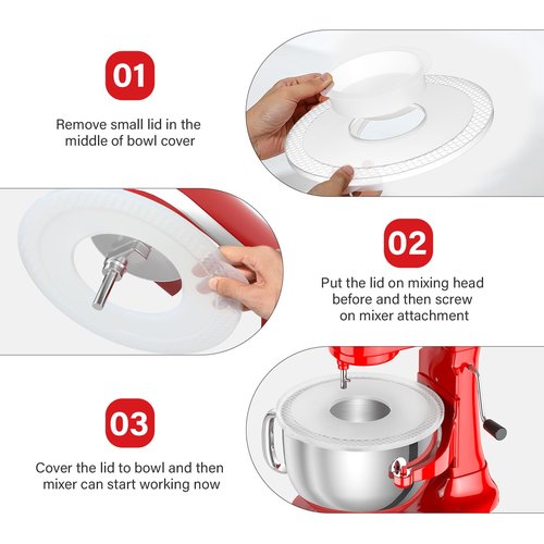 6QT Stainless Steel Bowl and Bowl Lid Covers for Kitchenaid Stand Mixers, Kitchen Aid Mixing Replacement attachment for 6QT Lift Mixer with Handle, Dishwasher safe.