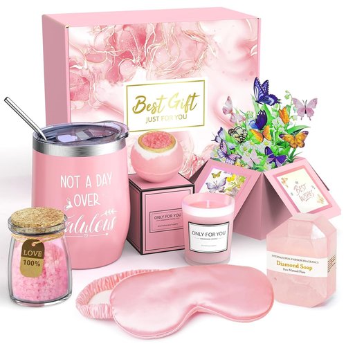 Birthday Gift for Women, Unique Gifts for Mom Grandma Wife Girlfriend Best Friend Sister Her, Self Care Package Friendship Gifts Basket Set, Mothers Day Gifts