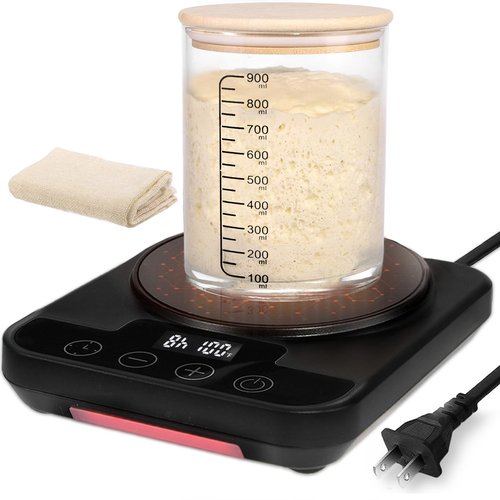 Horsmiyala Sourdough Starter Warmer, Sourdough Warmer for Starter with 1°F Precision Temperature Control 70-100°F, Memory Function, Heating Pad for Bread Proofing (Black)