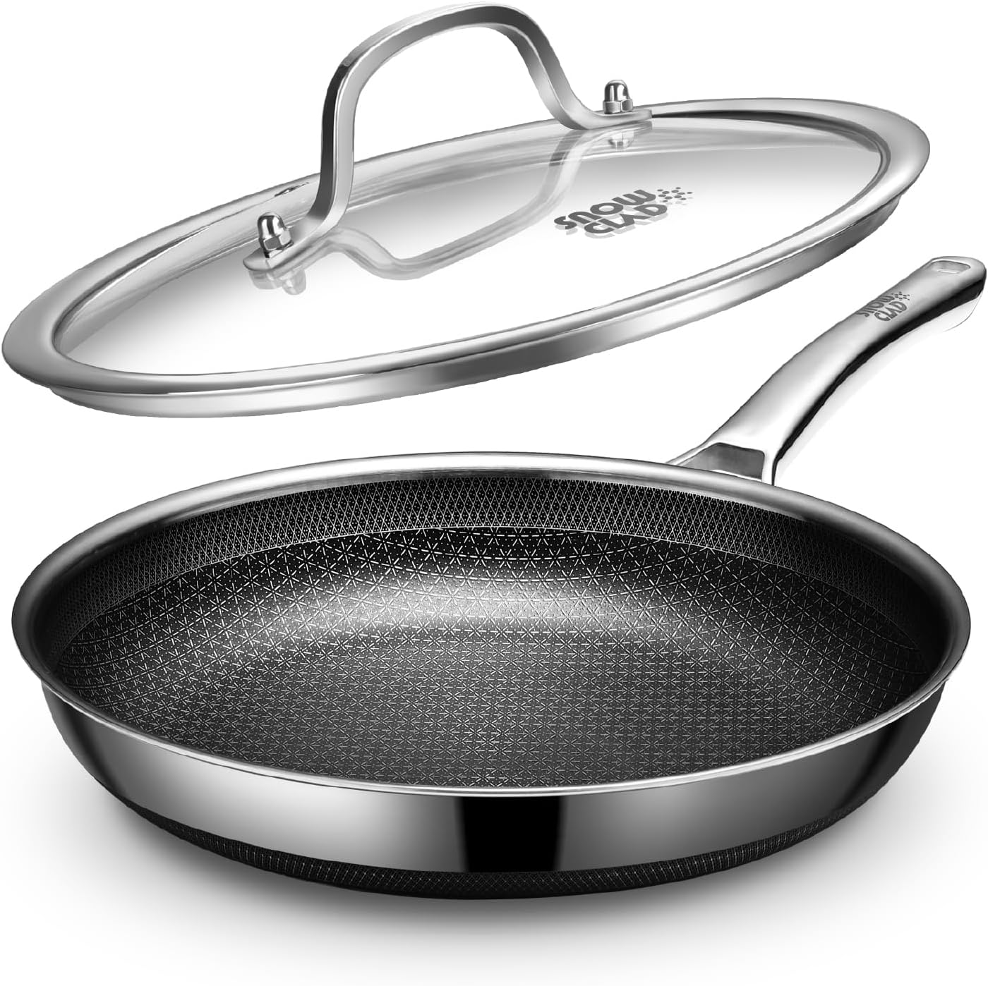 Skiennix Non-Stick Frying Pan - 12-Inch Hybrid Skillet with Lid | Dishwasher & Oven-Safe, PFOA Free