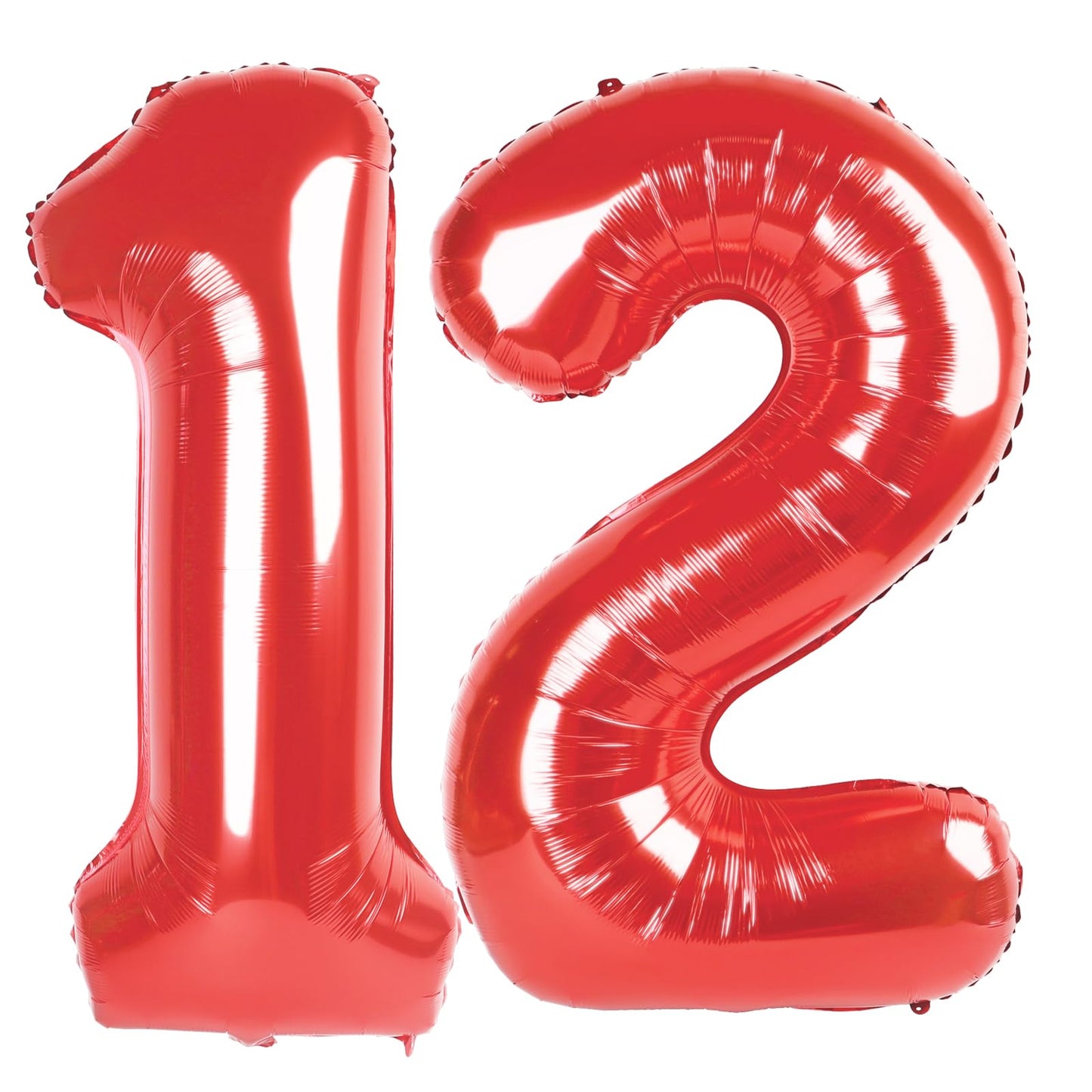 Red Number 12 Balloon 40 inch, 12 Number Balloons, 12th Red Birthday Decorations, 12 Year Old Girls Boys Party Supplies