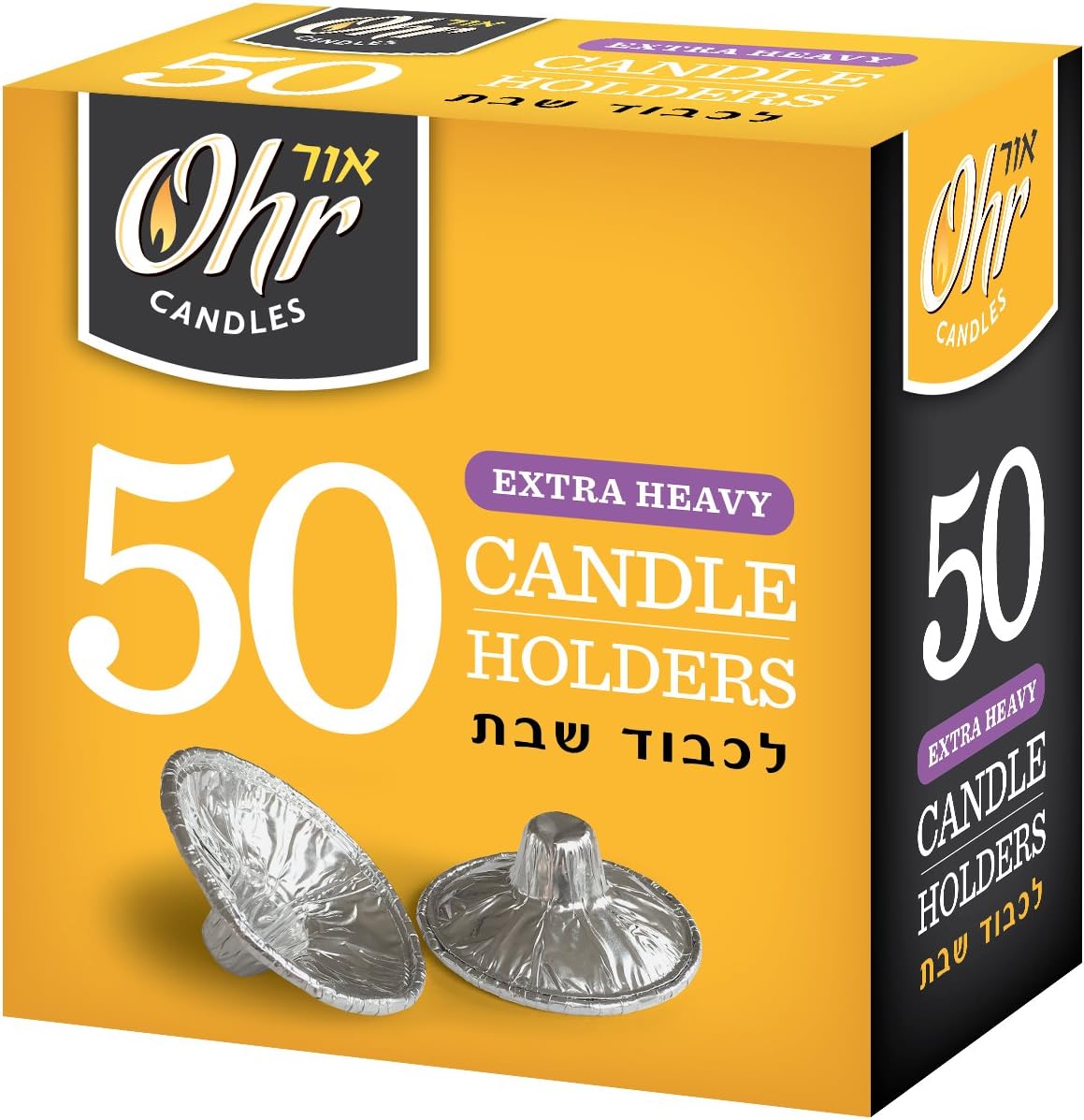 OHR Extra Heavy Disposable Aluminium Foil Candle Holders - 50 Pack Drip Cup Bobeches