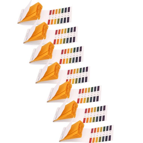 7 Pack pH Test Strips, 560 Strips pH 1-14 Universal Litmus Test Paper for Soap Making Water Wine Saliva Urine Soil Pet Food Testing (Storage Case)