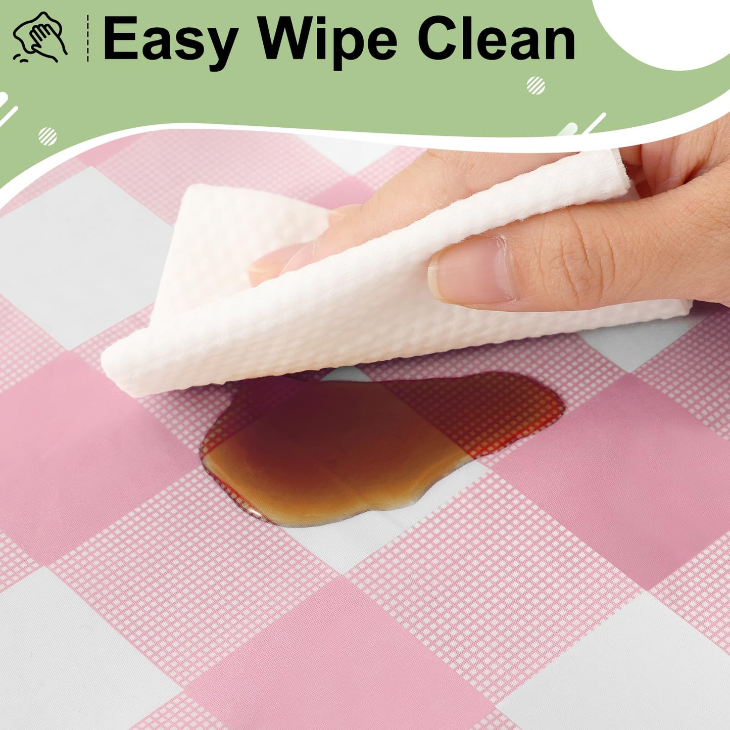 misaya 3 Packs Buffalo Disposable Table Cloth, 54 x 108 Inch Waterproof Plastic Tablecloth, Rectangle Pink and White Checkered Table Covers for Picnic, Birthday, Party